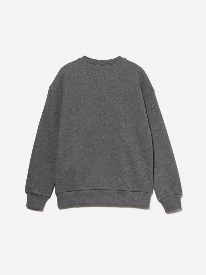 Gray sweatshirt with logo tag - boys' knitwear - Gray | Sisley Young image number 2